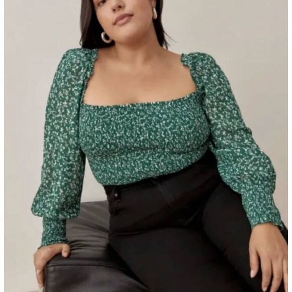 NWT Reformation Green Pinto Top Size 1X - Picture 1 of 7